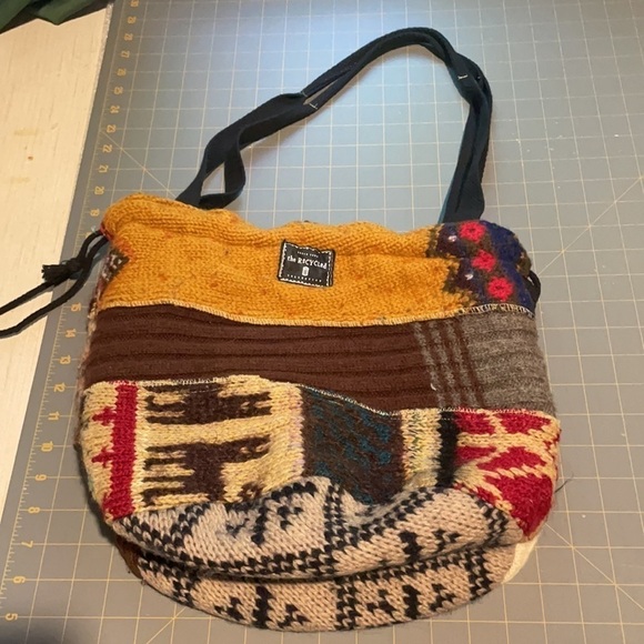Boho Artistic Patchwork Sweater Bag – One-of-a-Kind Upcycled Susan Todd Tote - Picture 6 of 16